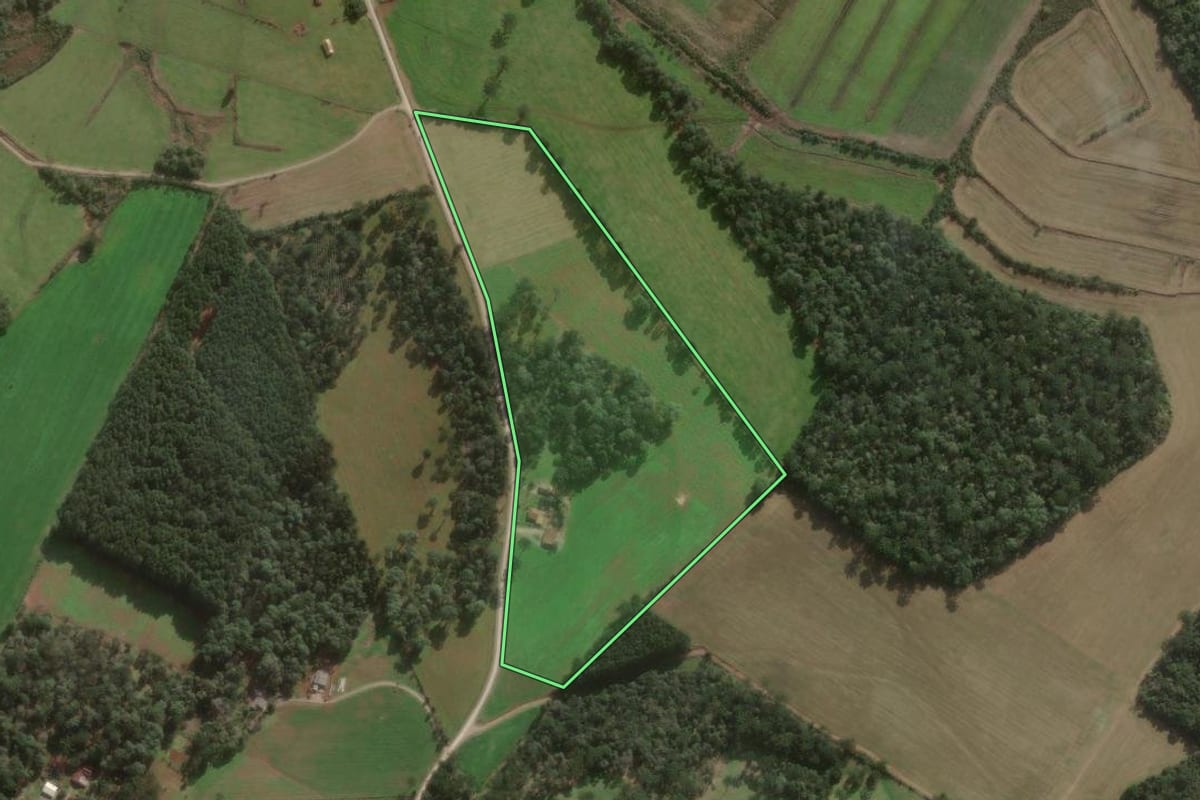 Imagem de satélite do imóvel rural em Major Vieira (SC), com o contorno declarado no CAR desenhado por cima.