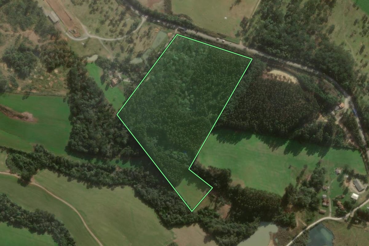 Imagem de satélite do imóvel rural em Major Vieira (SC), com o contorno declarado no CAR desenhado por cima.