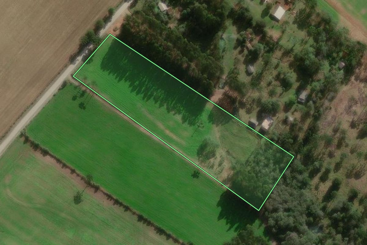 Imagem de satélite do imóvel rural em Major Vieira (SC), com o contorno declarado no CAR desenhado por cima.