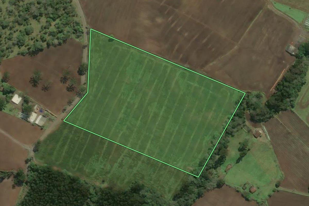 Imagem de satélite do imóvel rural em Major Vieira (SC), com o contorno declarado no CAR desenhado por cima.
