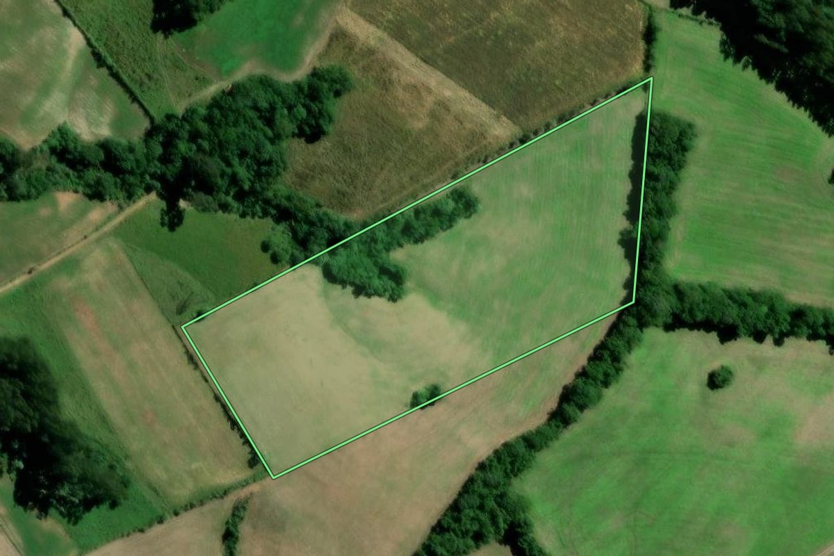 Imagem de satélite do imóvel rural em Major Vieira (SC), com o contorno declarado no CAR desenhado por cima.