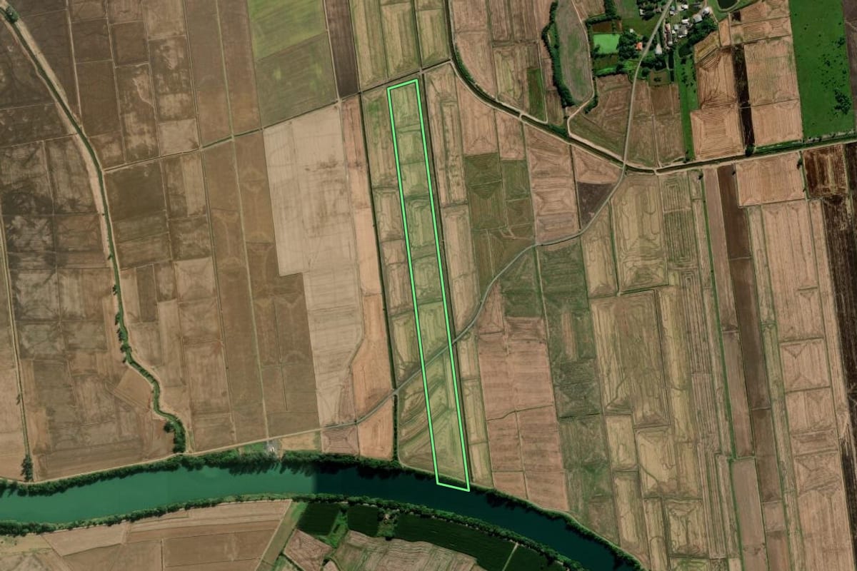 Imagem de satélite do imóvel rural em Maracajá (SC), com o contorno declarado no CAR desenhado por cima.