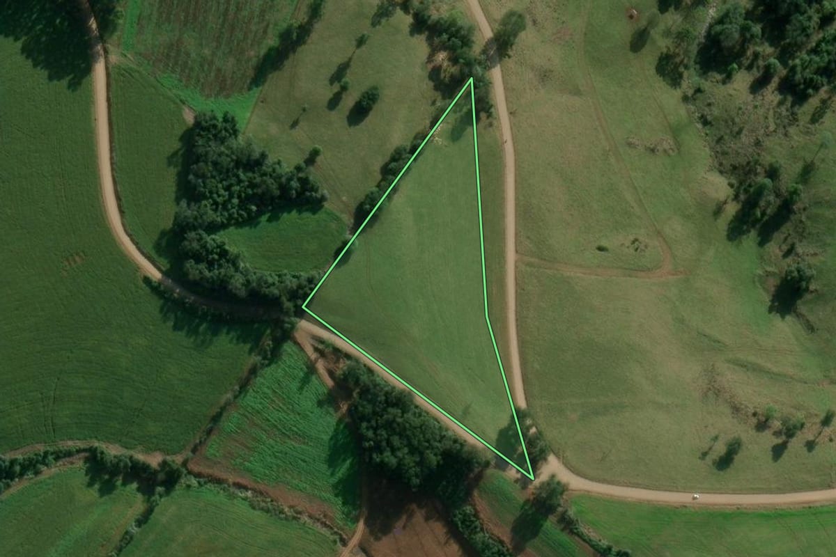 Imagem de satélite do imóvel rural em Marema (SC), com o contorno declarado no CAR desenhado por cima.