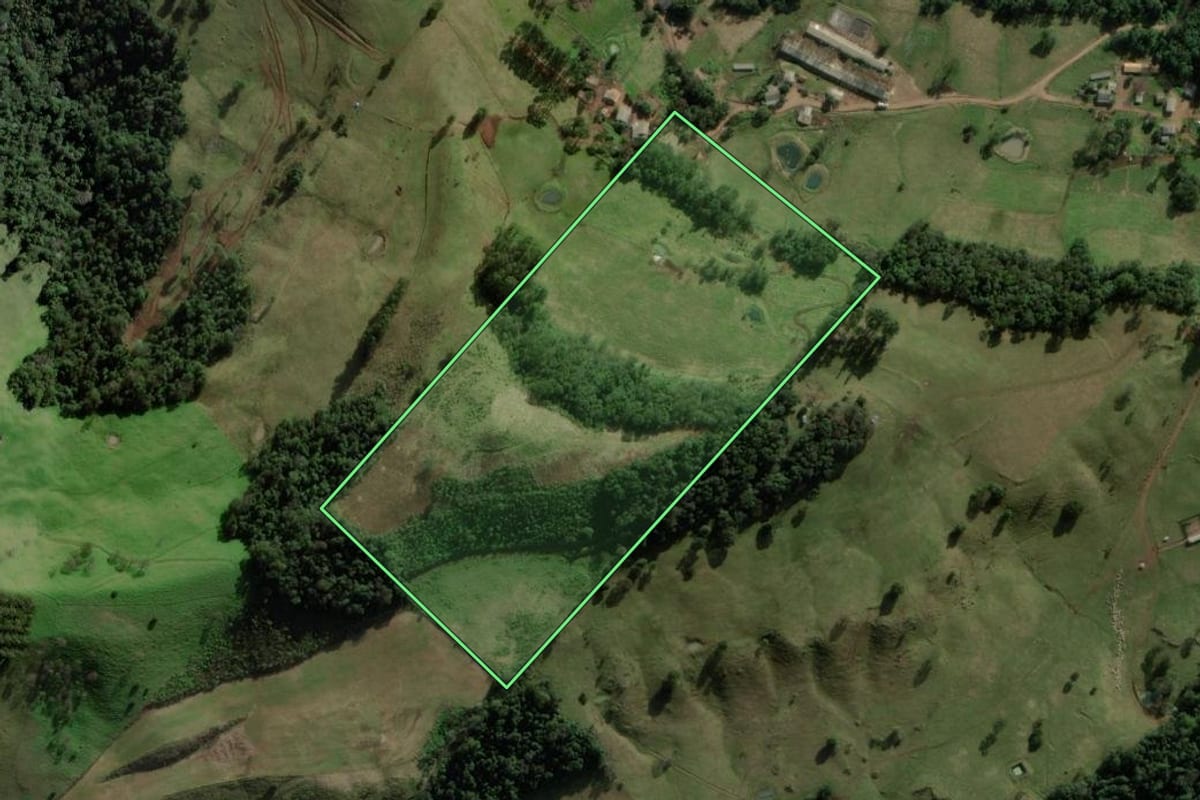 Imagem de satélite do imóvel rural em Marema (SC), com o contorno declarado no CAR desenhado por cima.