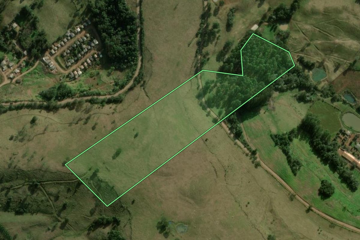 Imagem de satélite do imóvel rural em Marema (SC), com o contorno declarado no CAR desenhado por cima.