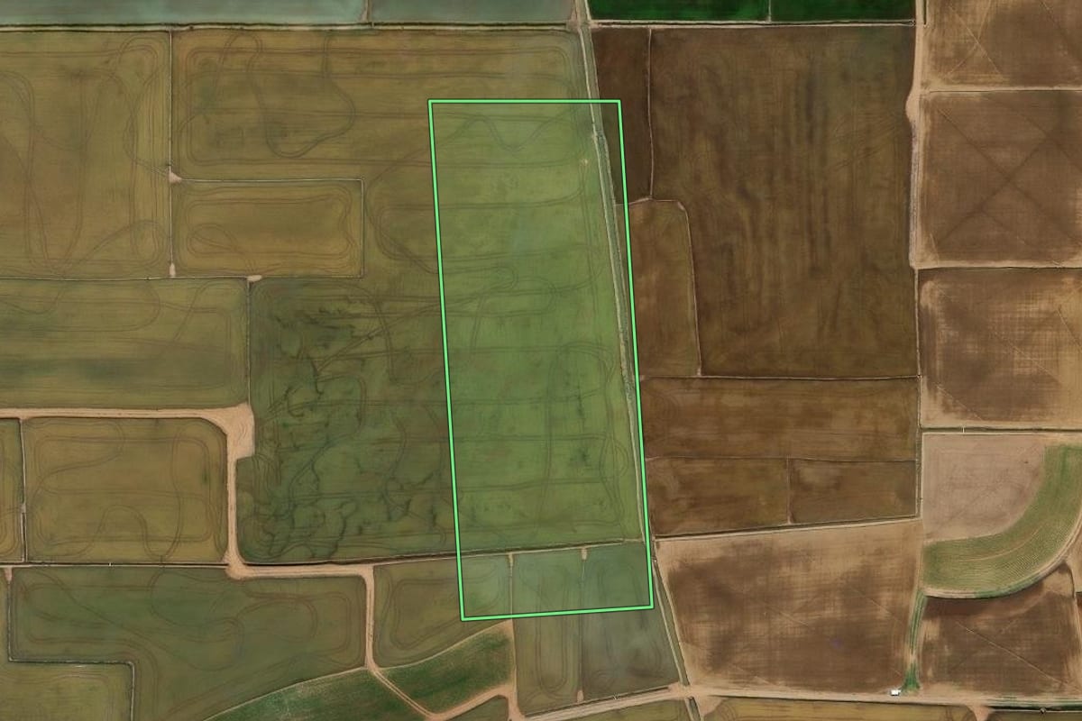 Imagem de satélite do imóvel rural em Nova Veneza (SC), com o contorno declarado no CAR desenhado por cima.