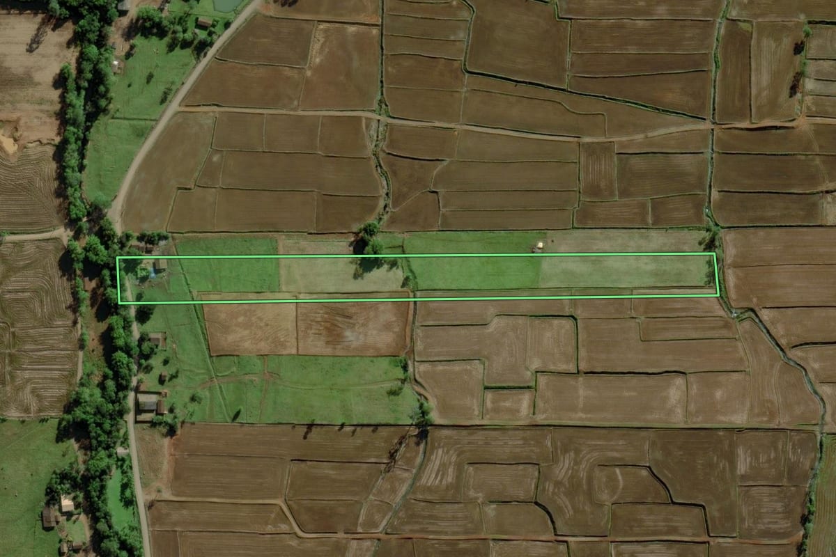 Imagem de satélite do imóvel rural em Nova Veneza (SC), com o contorno declarado no CAR desenhado por cima.