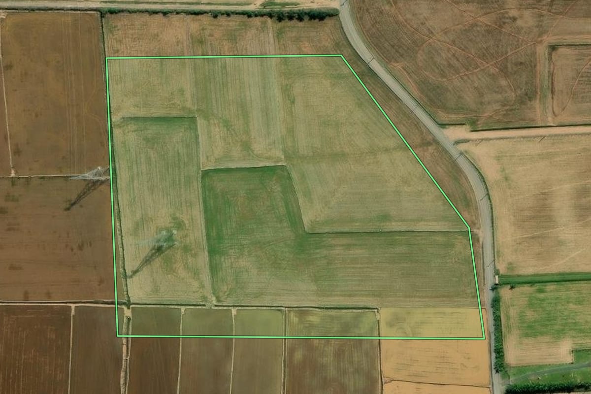 Imagem de satélite do imóvel rural em Nova Veneza (SC), com o contorno declarado no CAR desenhado por cima.