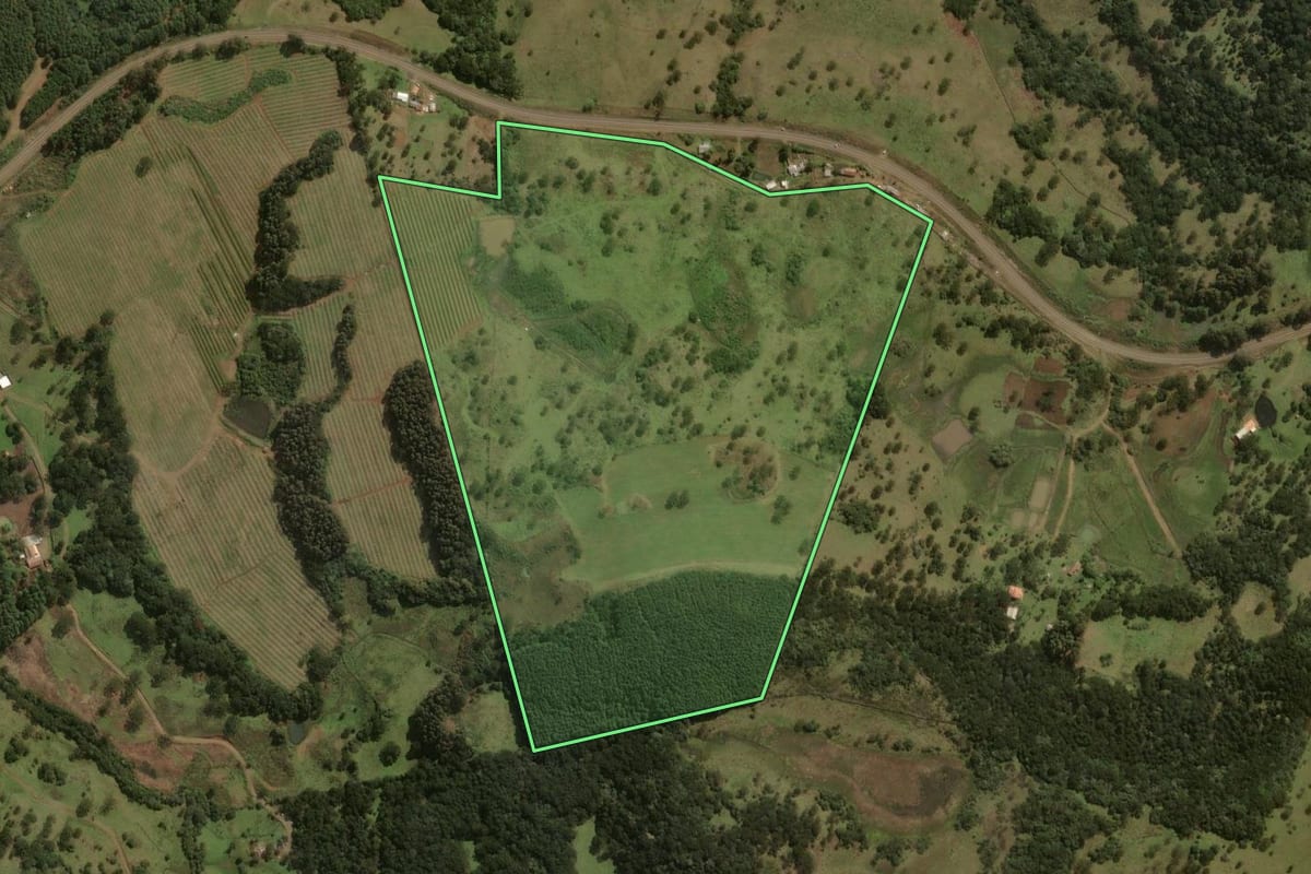 Imagem de satélite do imóvel rural em Painel (SC), com o contorno declarado no CAR desenhado por cima.