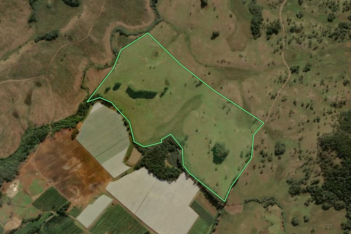 Imagem de satélite do imóvel rural em Painel (SC), com o contorno declarado no CAR desenhado por cima.