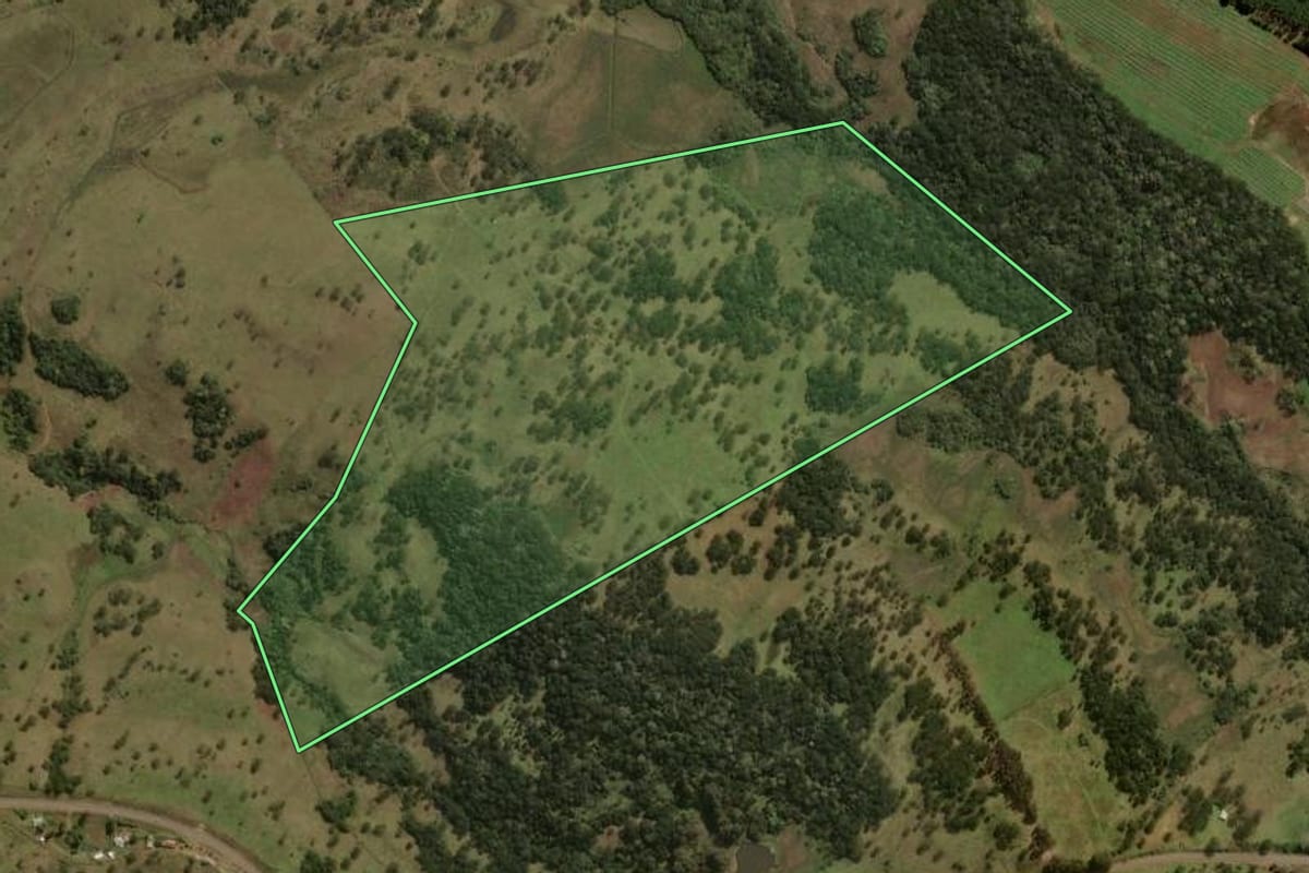 Imagem de satélite do imóvel rural em Painel (SC), com o contorno declarado no CAR desenhado por cima.