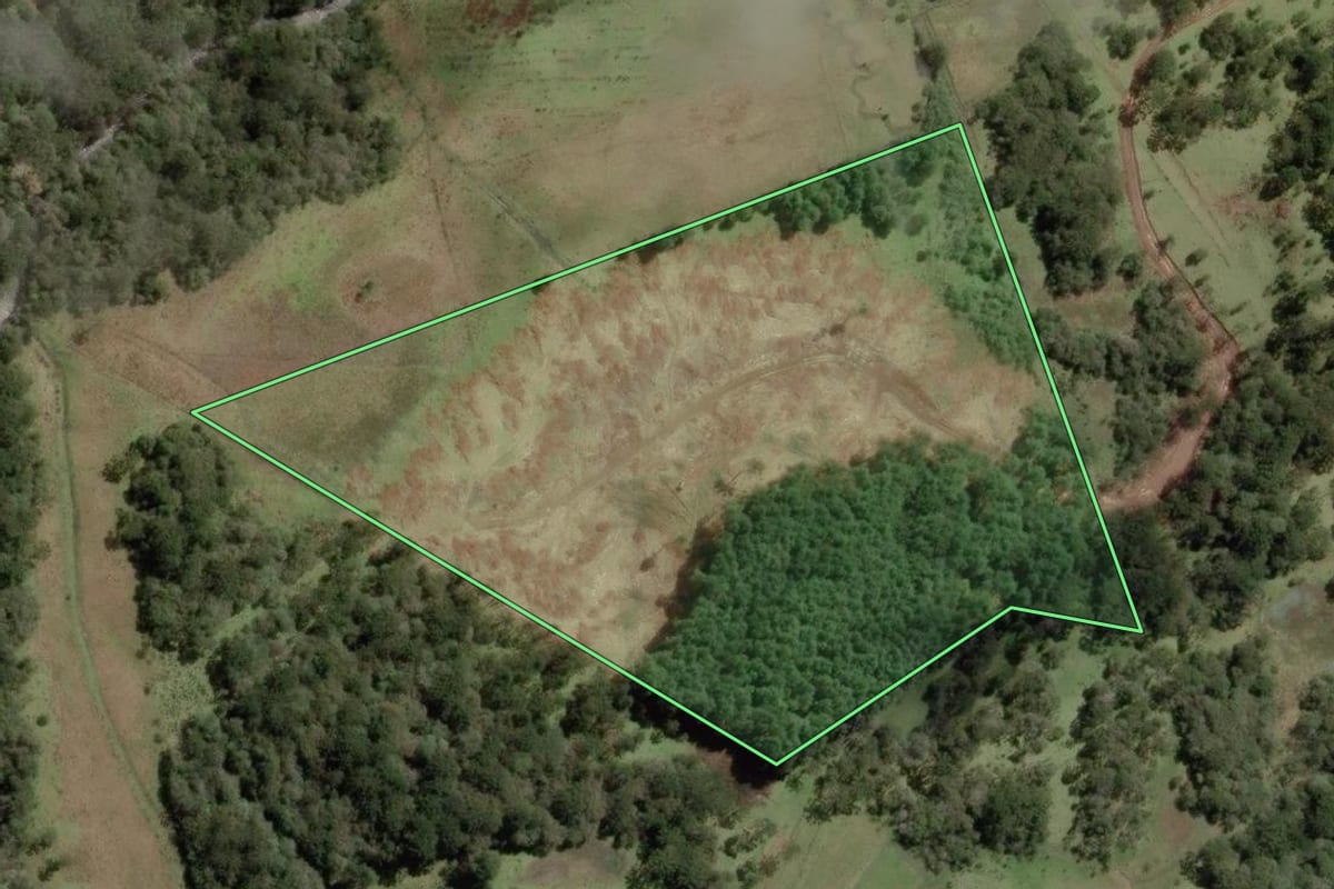 Imagem de satélite do imóvel rural em Painel (SC), com o contorno declarado no CAR desenhado por cima.