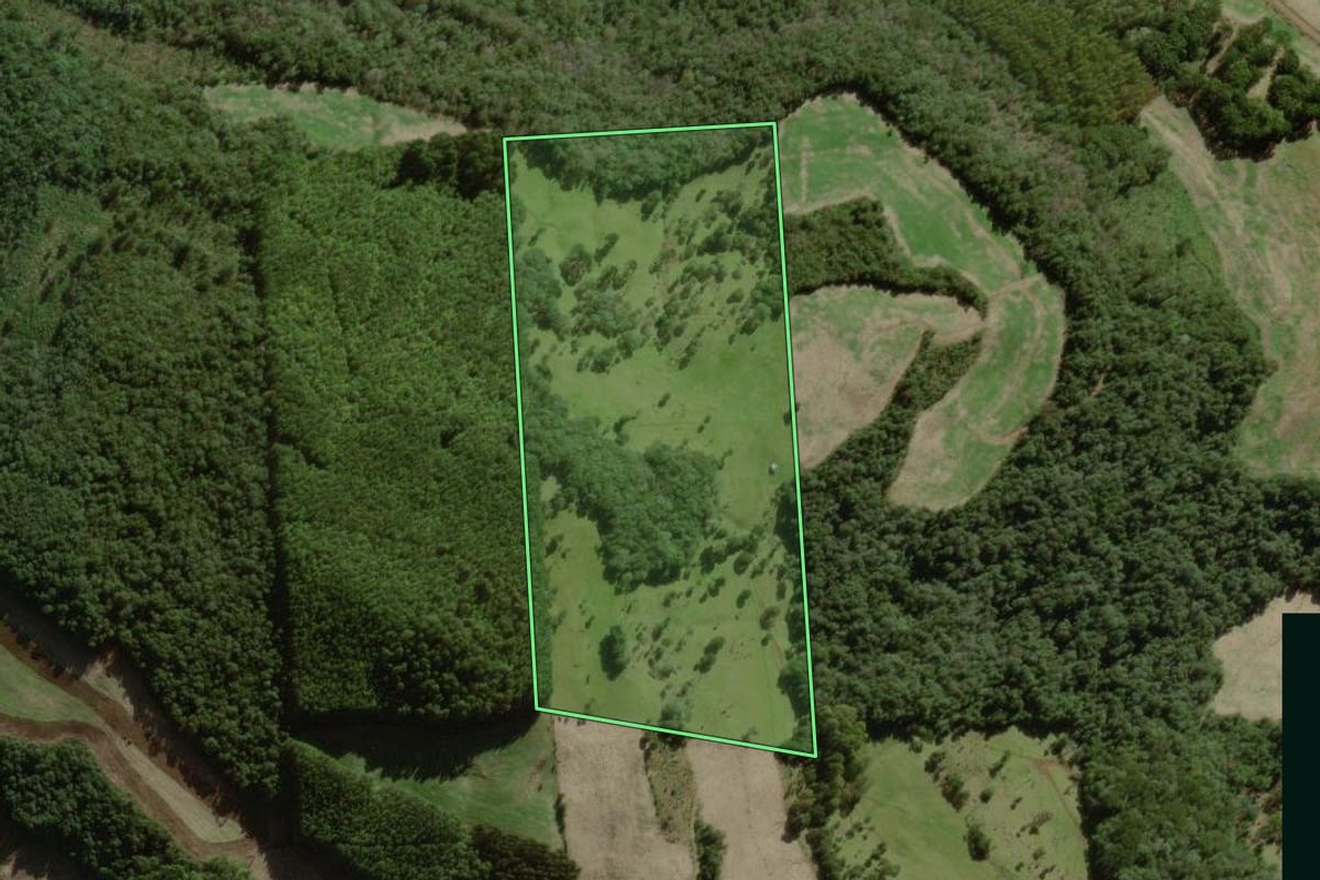 Imagem de satélite do imóvel rural em Salto Veloso (SC), com o contorno declarado no CAR desenhado por cima.