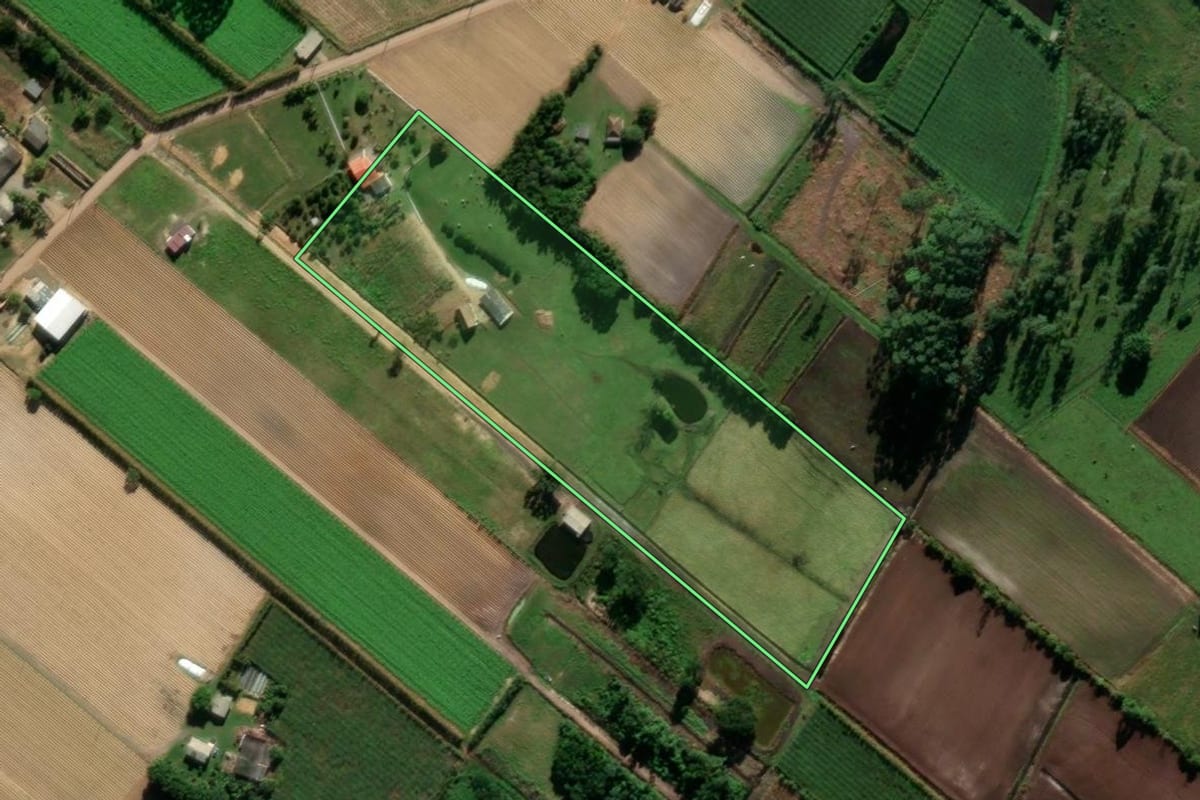 Imagem de satélite do imóvel rural em São João do Sul (SC), com o contorno declarado no CAR desenhado por cima.