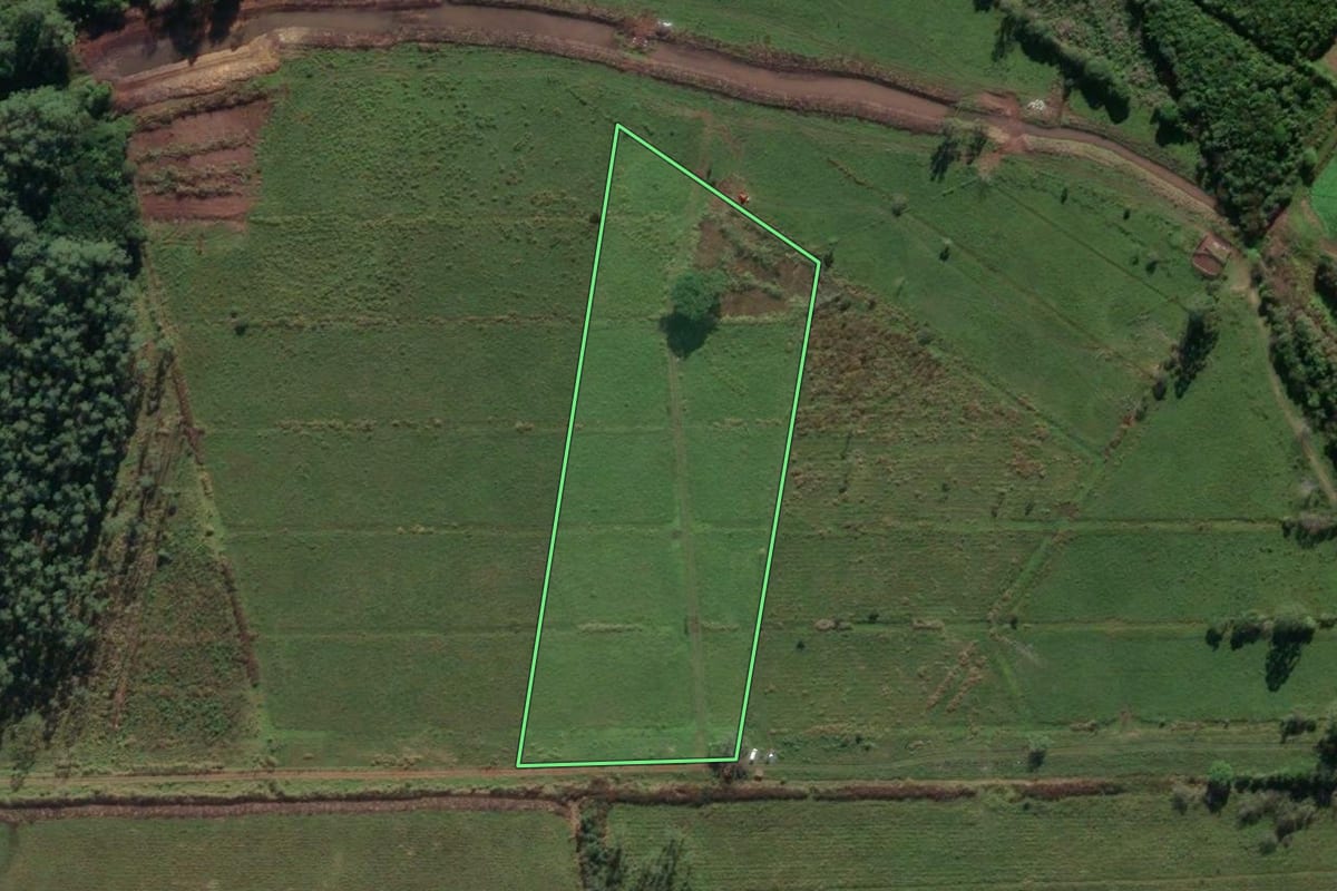 Imagem de satélite do imóvel rural em Santa Rosa do Sul (SC), com o contorno declarado no CAR desenhado por cima.
