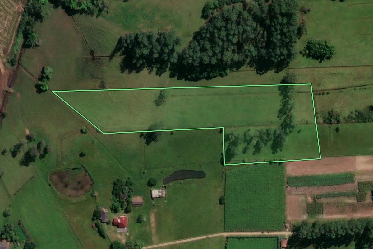 Imagem de satélite do imóvel rural em São João do Sul (SC), com o contorno declarado no CAR desenhado por cima.