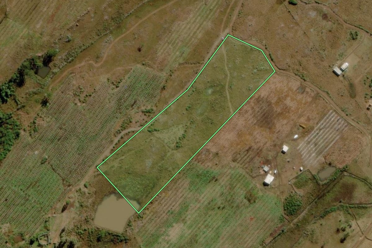 Imagem de satélite do imóvel rural em São Joaquim (SC), com o contorno declarado no CAR desenhado por cima.