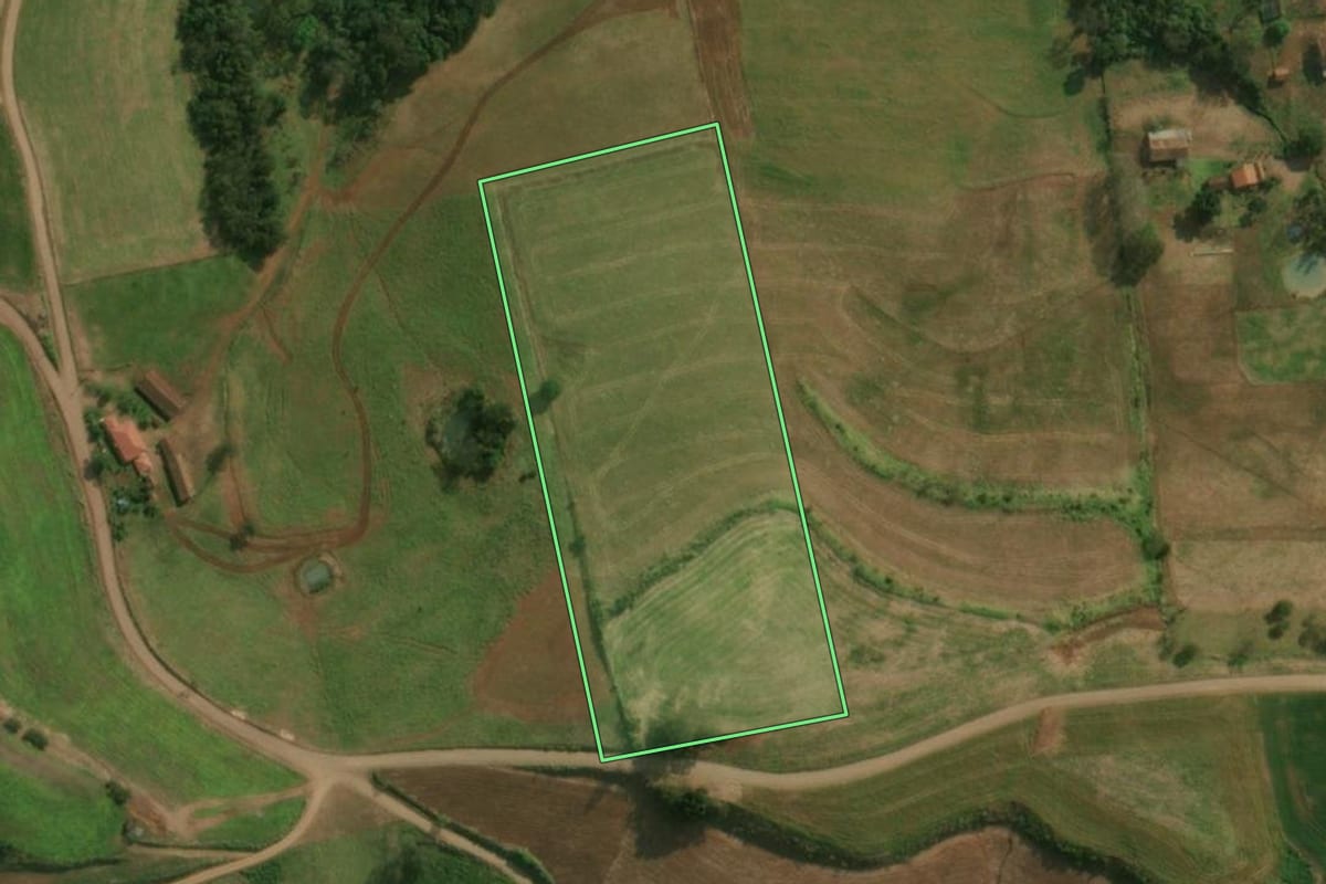 Imagem de satélite do imóvel rural em São José do Cedro (SC), com o contorno declarado no CAR desenhado por cima.