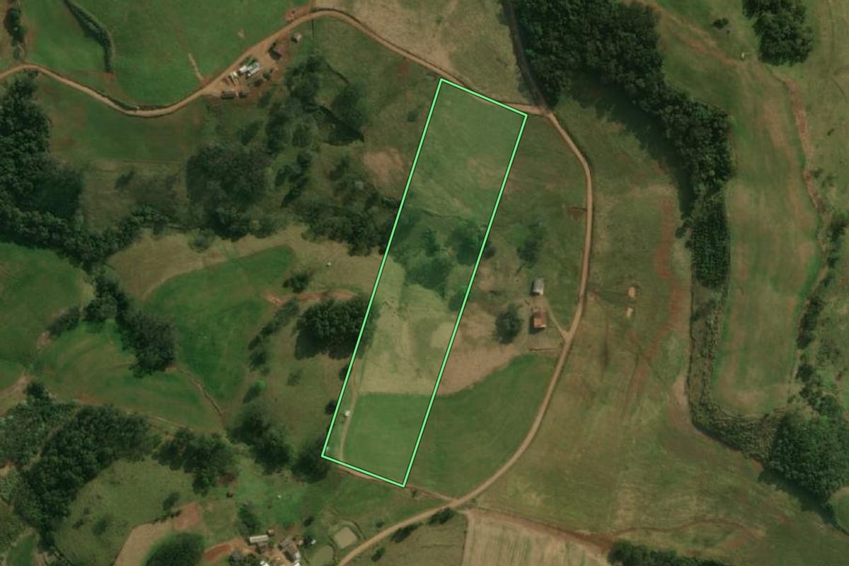 Imagem de satélite do imóvel rural em São José do Cedro (SC), com o contorno declarado no CAR desenhado por cima.