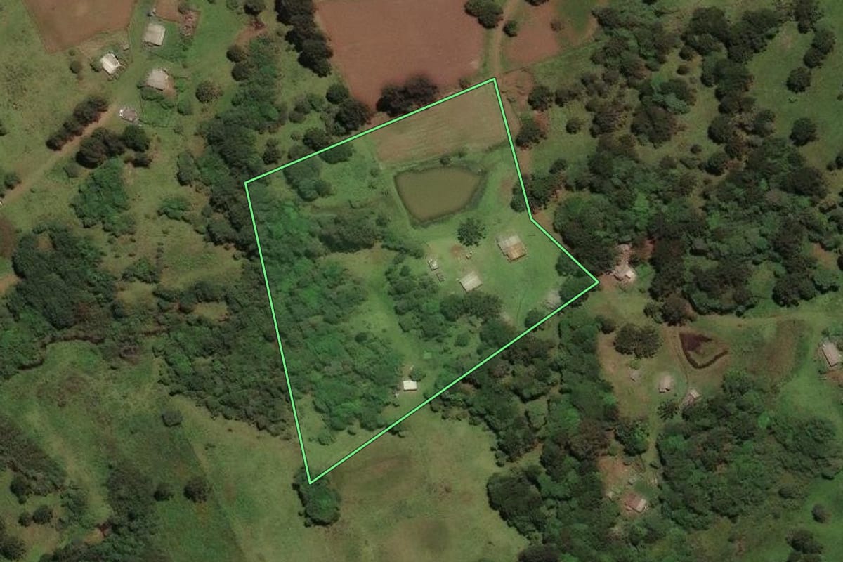 Imagem de satélite do imóvel rural em São José do Cerrito (SC), com o contorno declarado no CAR desenhado por cima.