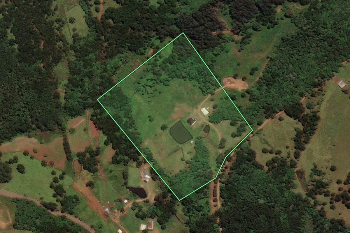 Imagem de satélite do imóvel rural em São José do Cerrito (SC), com o contorno declarado no CAR desenhado por cima.