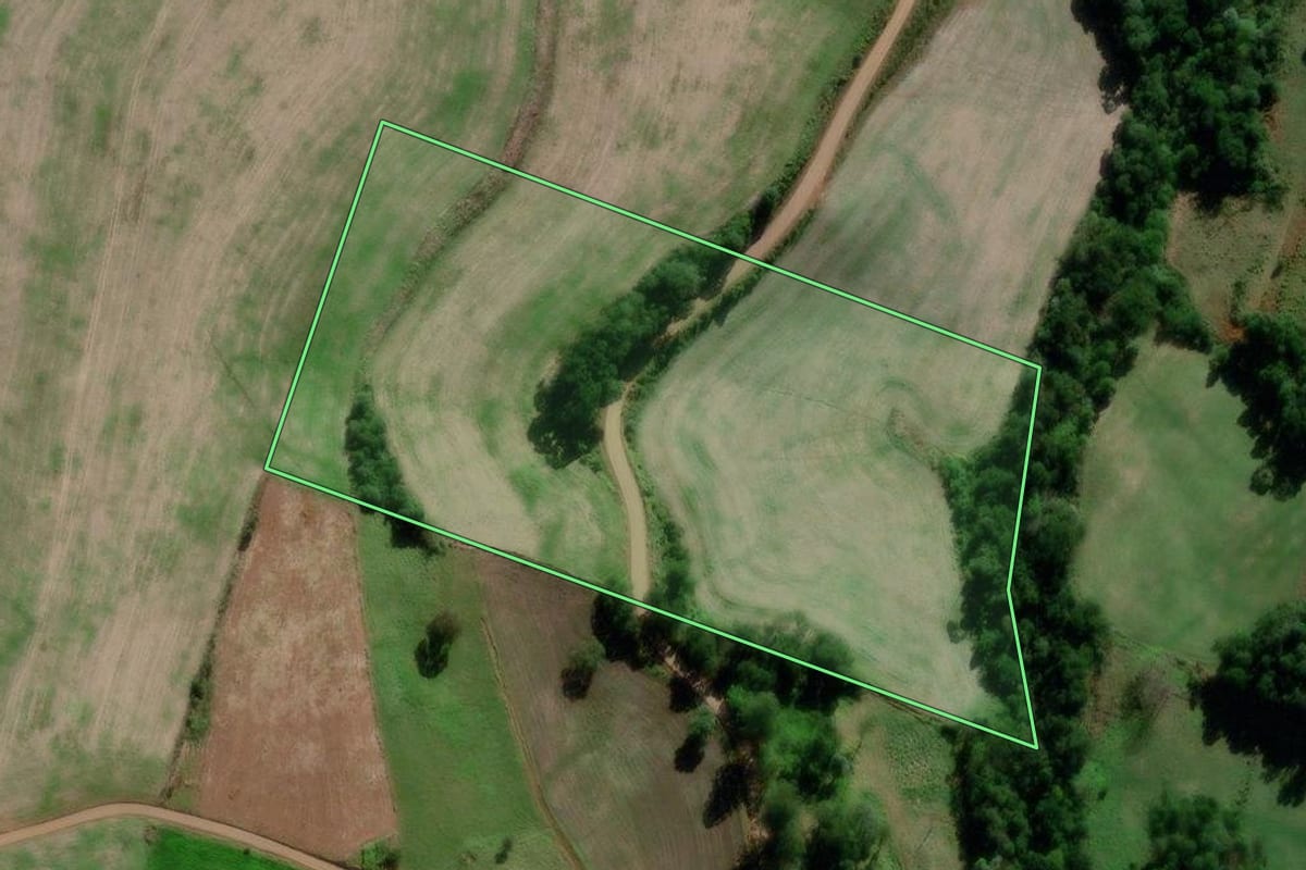 Imagem de satélite do imóvel rural em Saudades (SC), com o contorno declarado no CAR desenhado por cima.