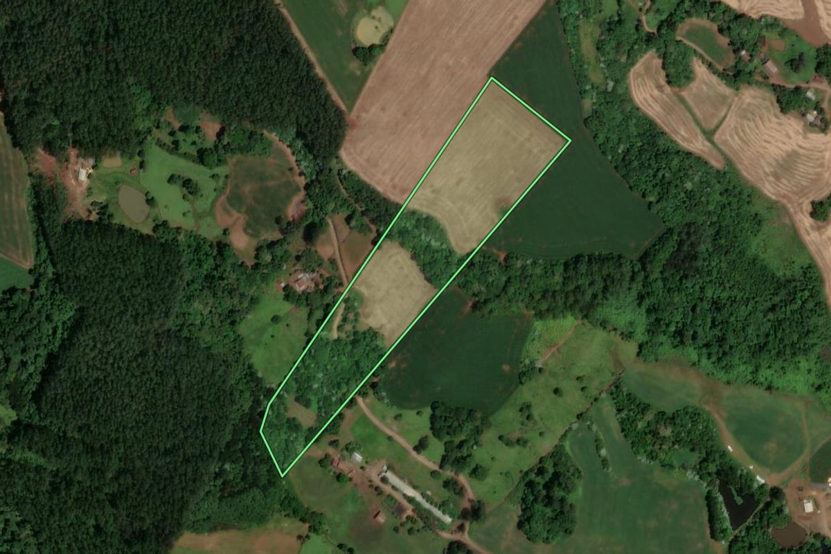 Imagem de satélite do imóvel rural em Saudades (SC), com o contorno declarado no CAR desenhado por cima.