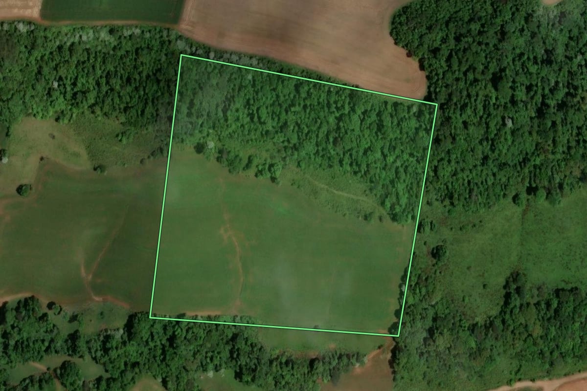 Imagem de satélite do imóvel rural em Serra Alta (SC), com o contorno declarado no CAR desenhado por cima.