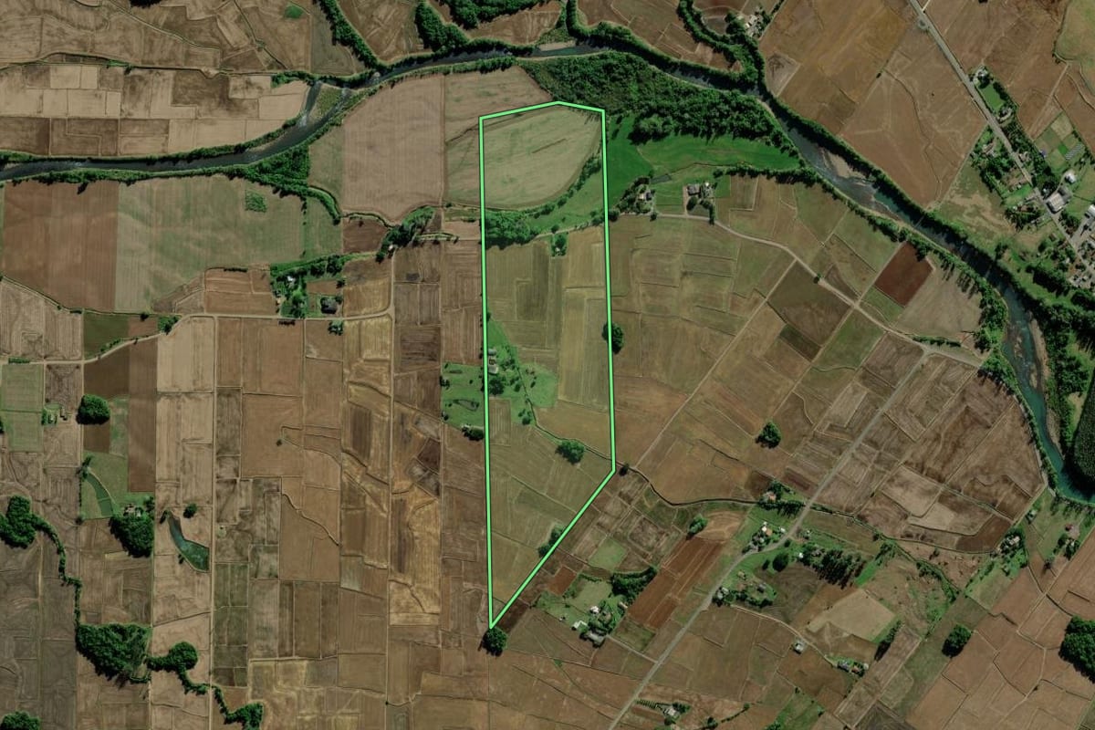 Imagem de satélite do imóvel rural em Timbé do Sul (SC), com o contorno declarado no CAR desenhado por cima.