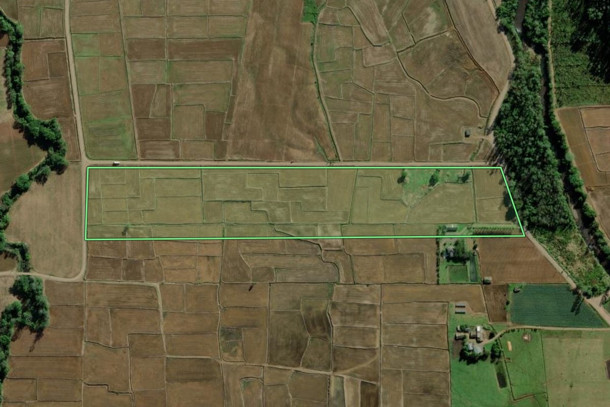 Imagem de satélite do imóvel rural em Timbé do Sul (SC), com o contorno declarado no CAR desenhado por cima.