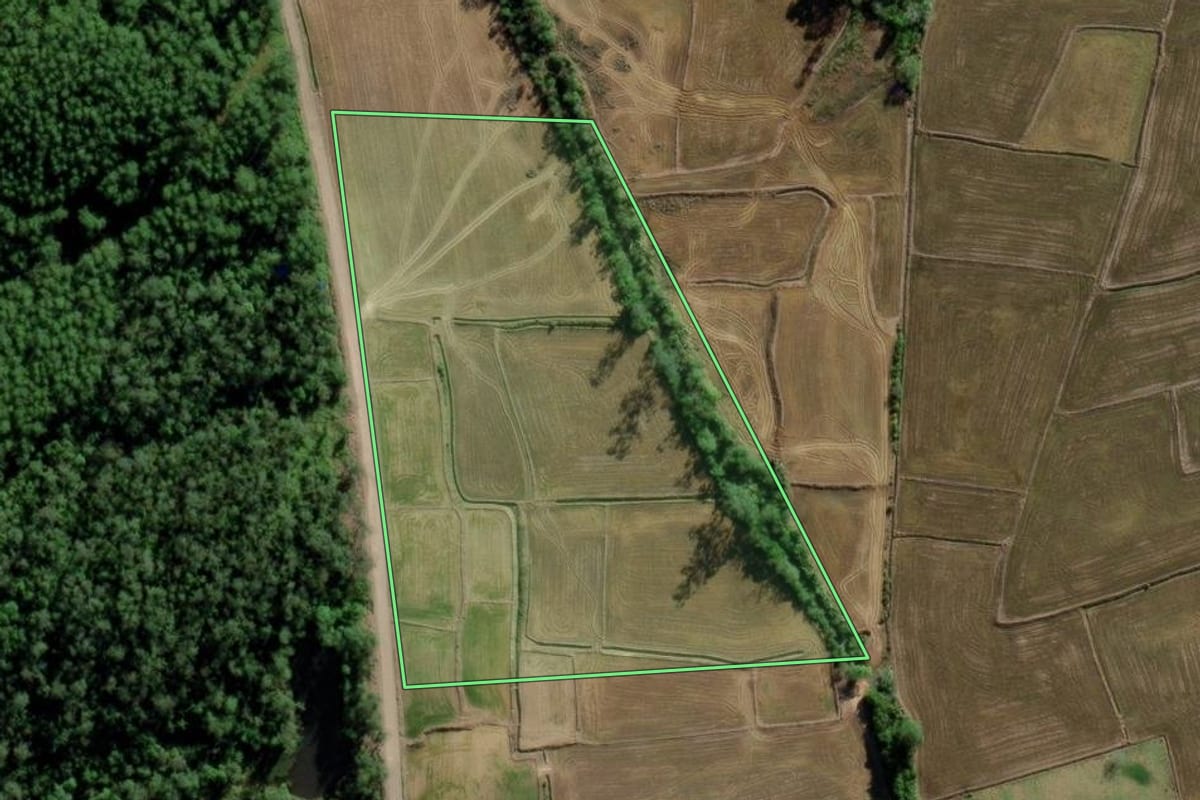 Imagem de satélite do imóvel rural em Timbé do Sul (SC), com o contorno declarado no CAR desenhado por cima.