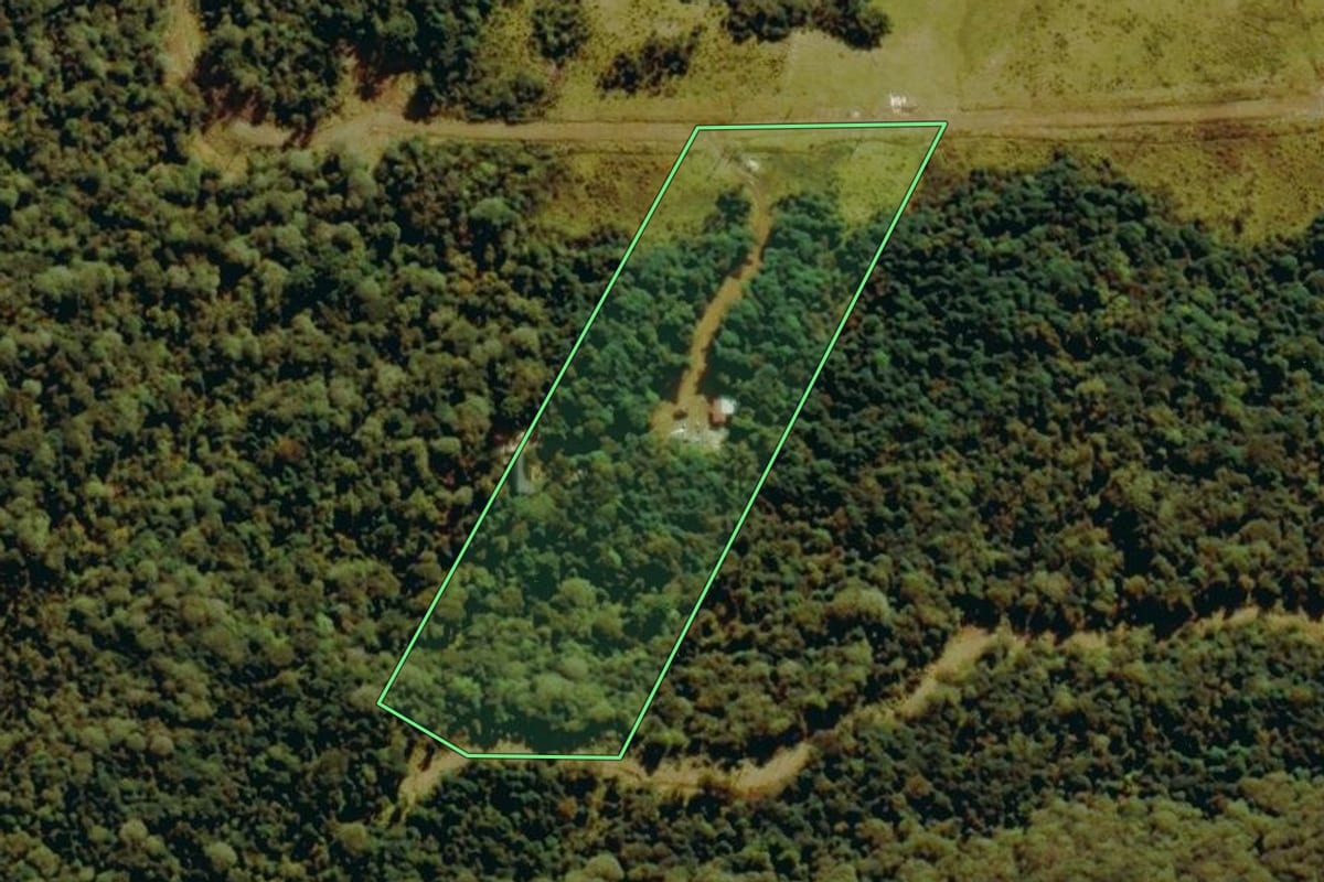 Imagem de satélite do imóvel rural em Urubici (SC), com o contorno declarado no CAR desenhado por cima.