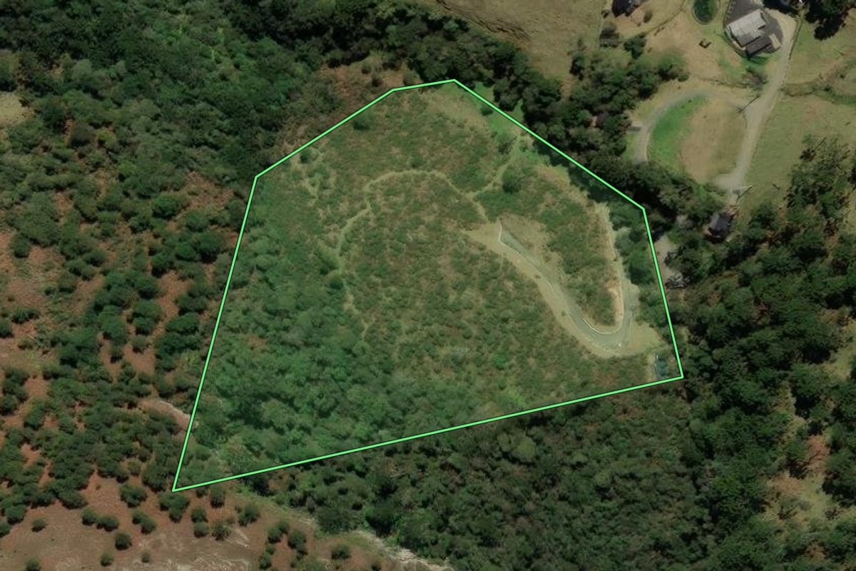 Imagem de satélite do imóvel rural em Urubici (SC), com o contorno declarado no CAR desenhado por cima.