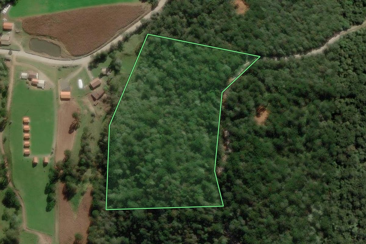 Imagem de satélite do imóvel rural em Urubici (SC), com o contorno declarado no CAR desenhado por cima.