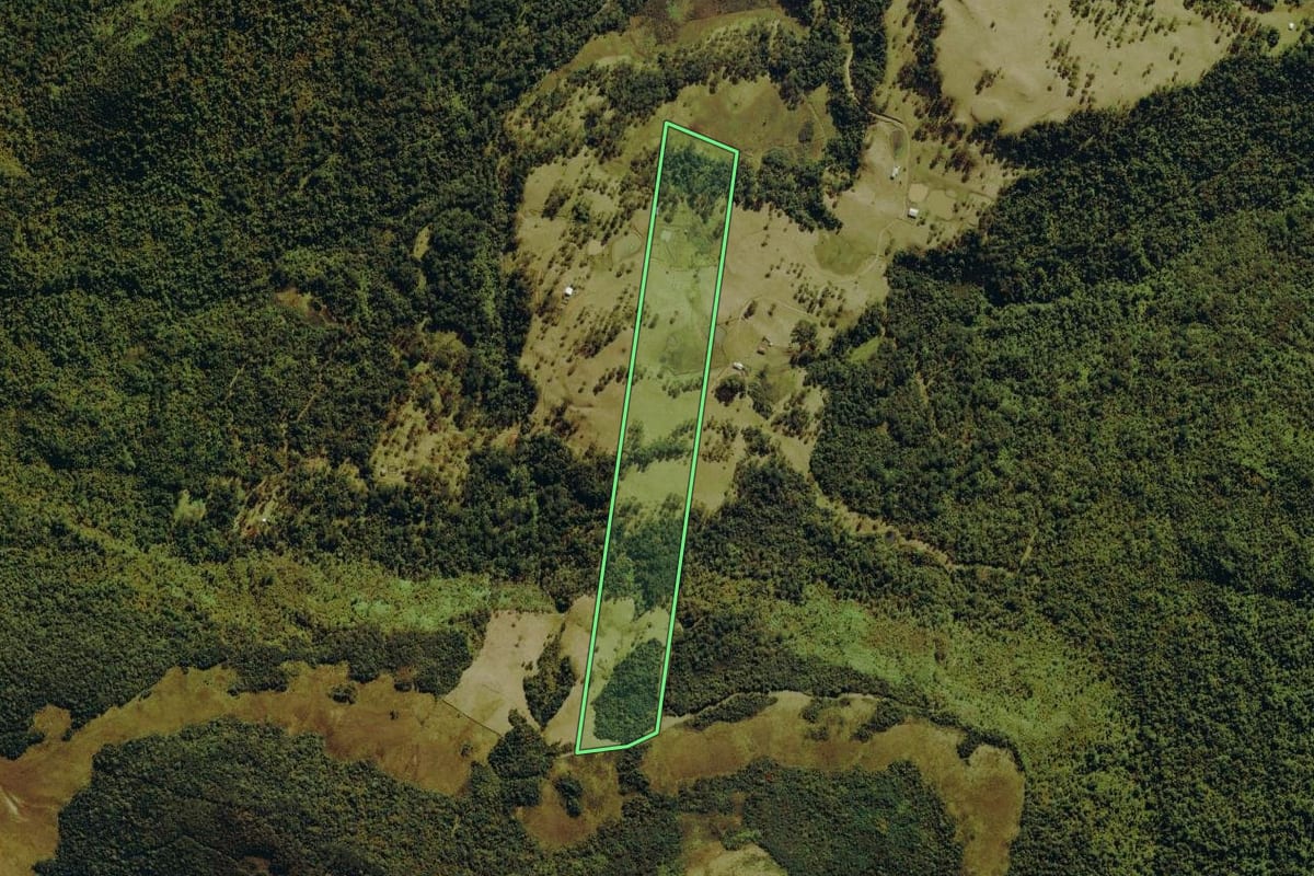 Imagem de satélite do imóvel rural em Urubici (SC), com o contorno declarado no CAR desenhado por cima.