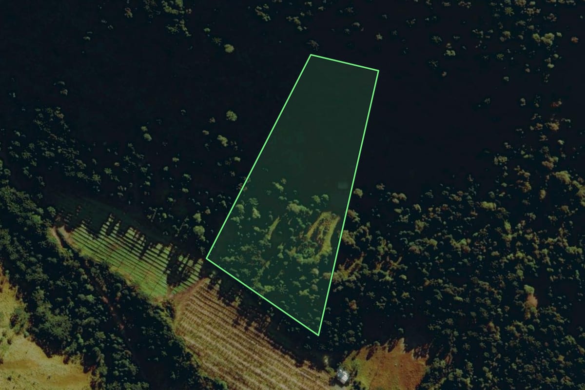 Imagem de satélite do imóvel rural em Urubici (SC), com o contorno declarado no CAR desenhado por cima.