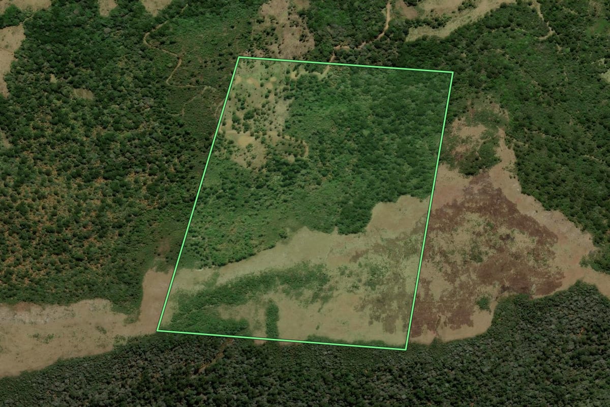 Imagem de satélite do imóvel rural em Urubici (SC), com o contorno declarado no CAR desenhado por cima.