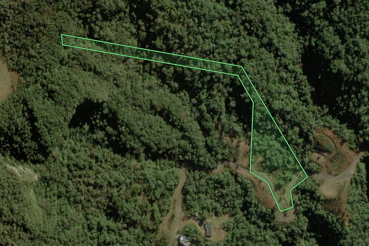 Imagem de satélite do imóvel rural em Urubici (SC), com o contorno declarado no CAR desenhado por cima.