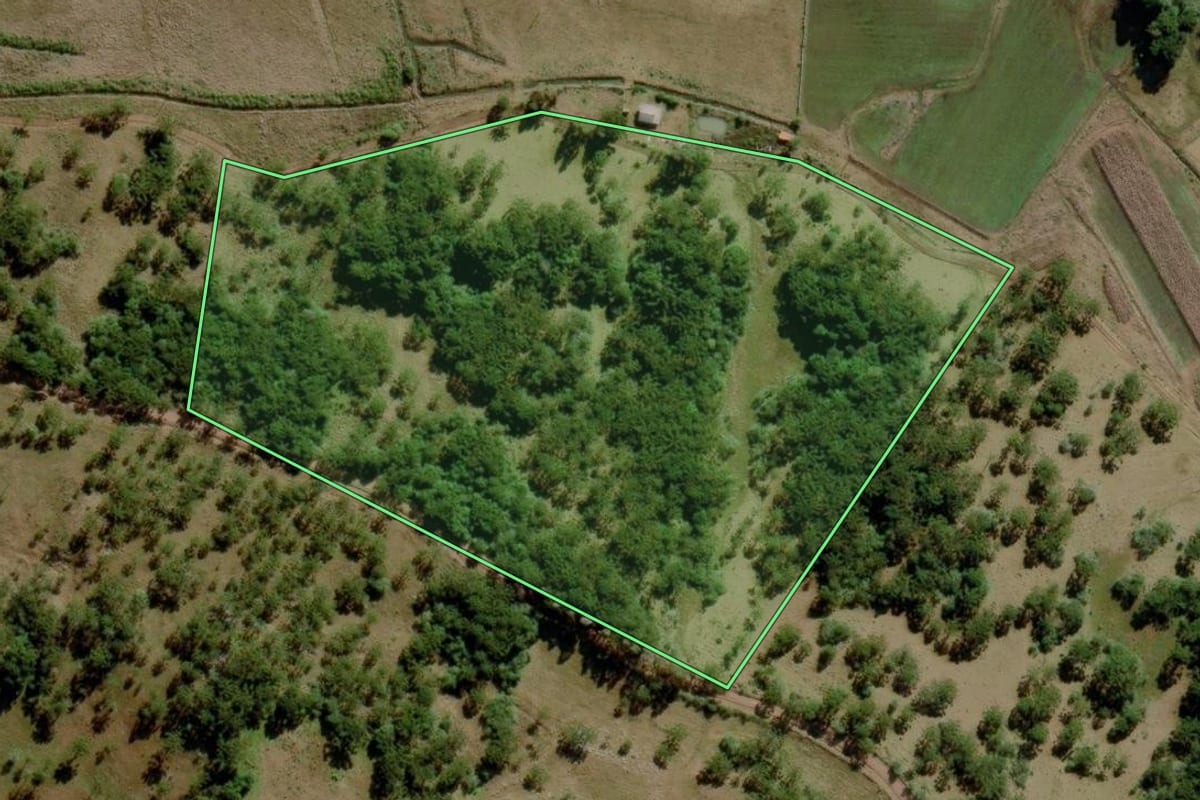 Imagem de satélite do imóvel rural em Urupema (SC), com o contorno declarado no CAR desenhado por cima.