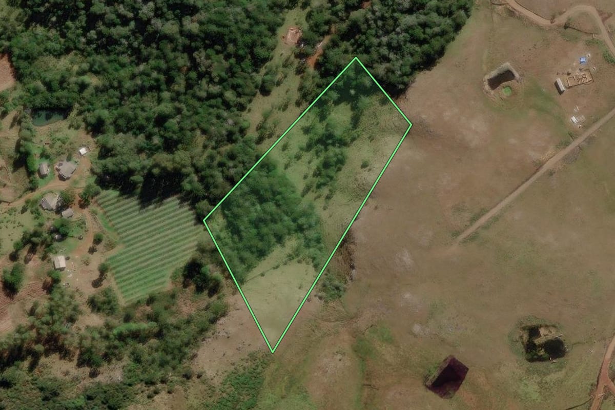 Imagem de satélite do imóvel rural em Urupema (SC), com o contorno declarado no CAR desenhado por cima.