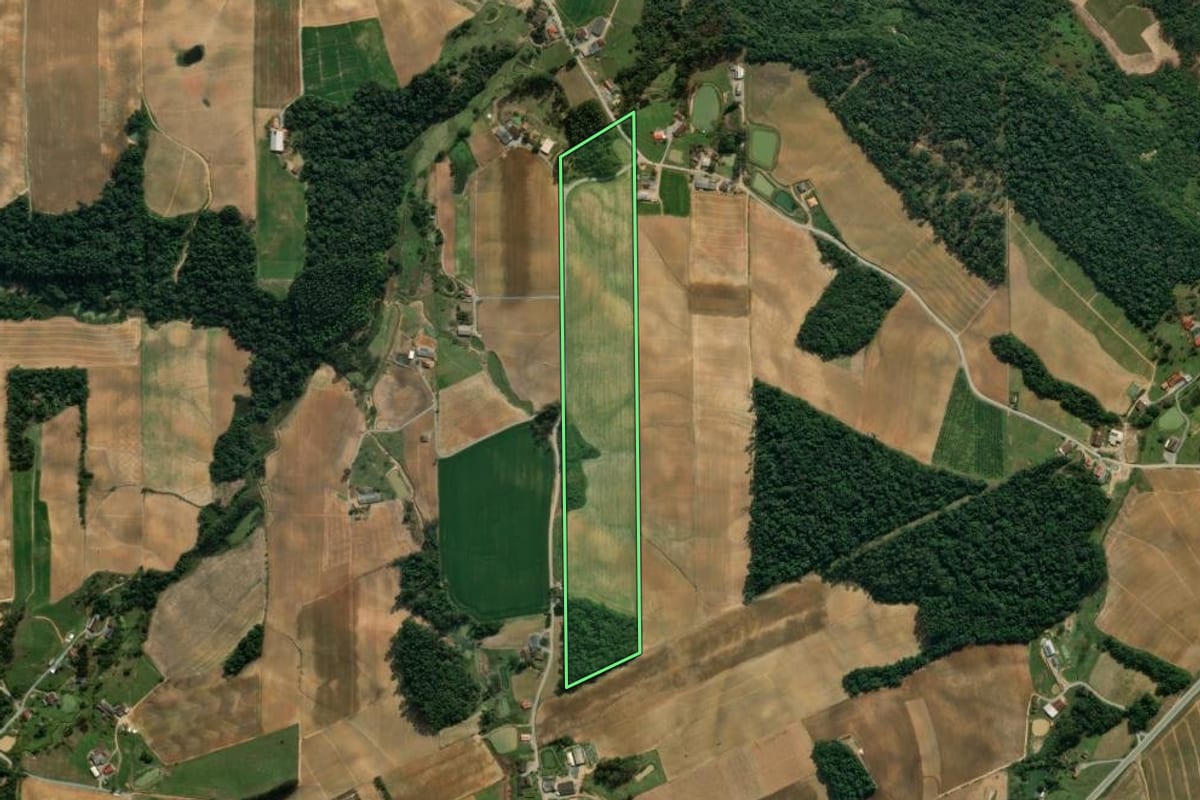 Imagem de satélite do imóvel rural em Vidal Ramos (SC), com o contorno declarado no CAR desenhado por cima.