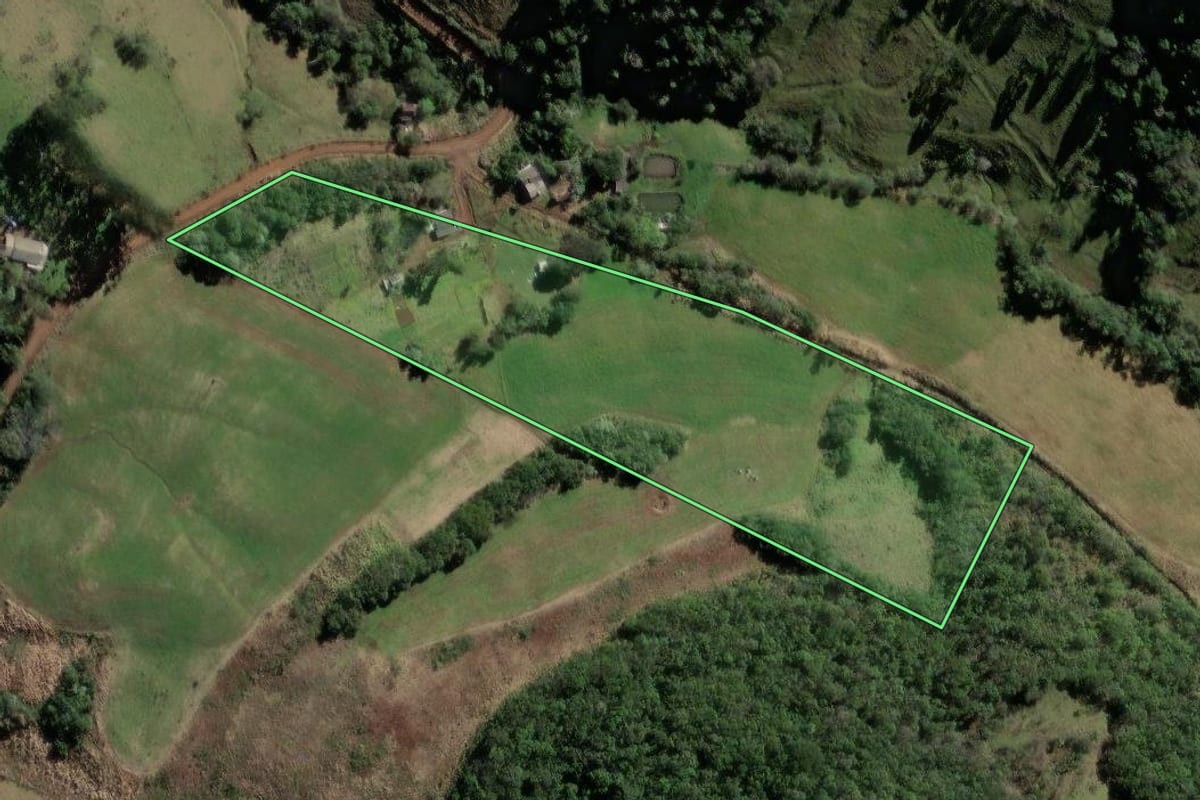 Imagem de satélite do imóvel rural em Xanxerê (SC), com o contorno declarado no CAR desenhado por cima.
