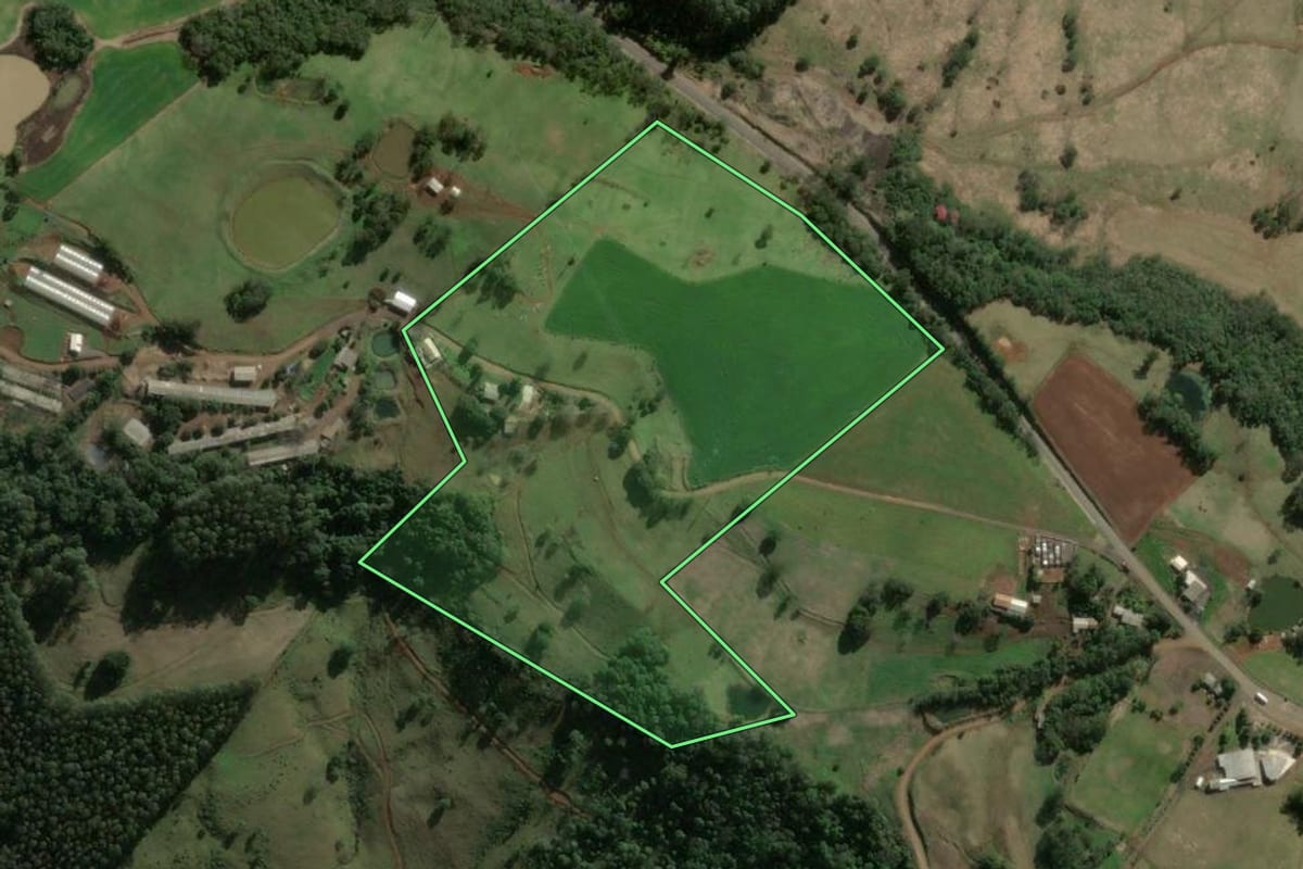 Imagem de satélite do imóvel rural em Xavantina (SC), com o contorno declarado no CAR desenhado por cima.