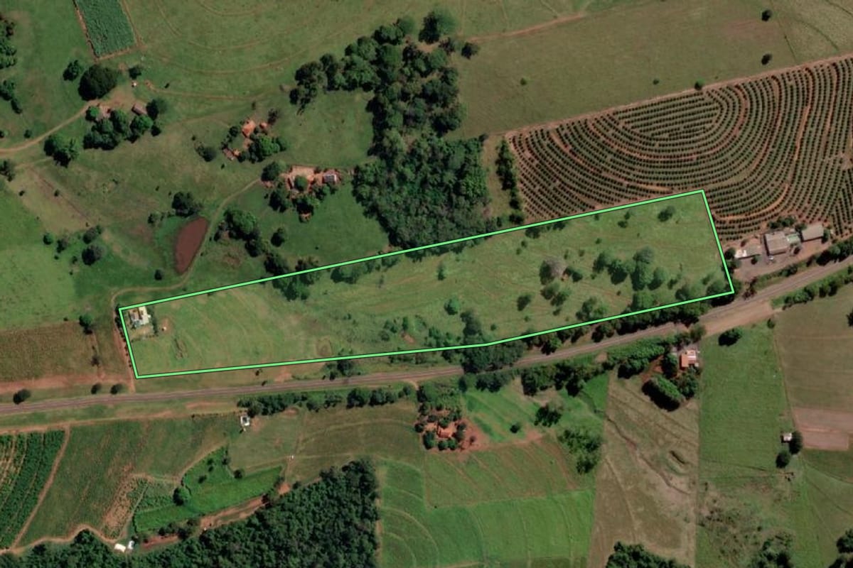 Imagem de satélite do imóvel rural em Aparecida d'Oeste (SP), com o contorno declarado no CAR desenhado por cima.