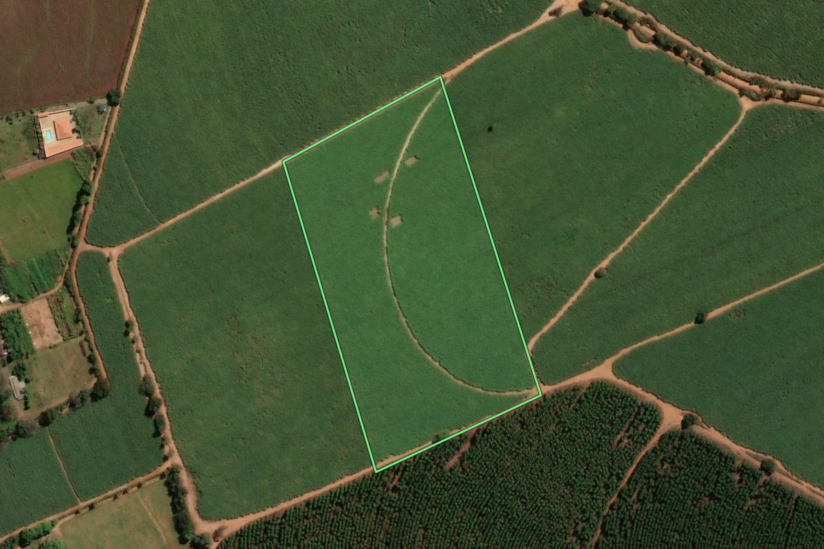 Imagem de satélite do imóvel rural em Artur Nogueira (SP), com o contorno declarado no CAR desenhado por cima.