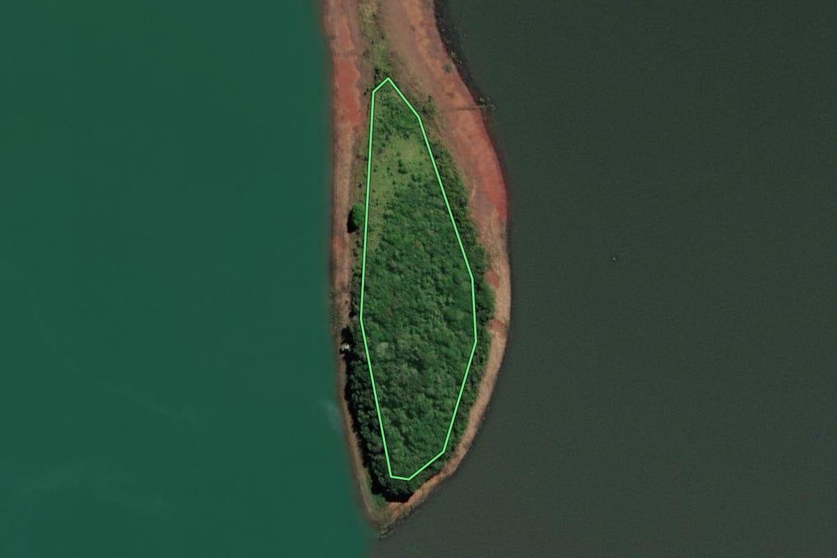 Imagem de satélite do imóvel rural em Avaré (SP), com o contorno declarado no CAR desenhado por cima.