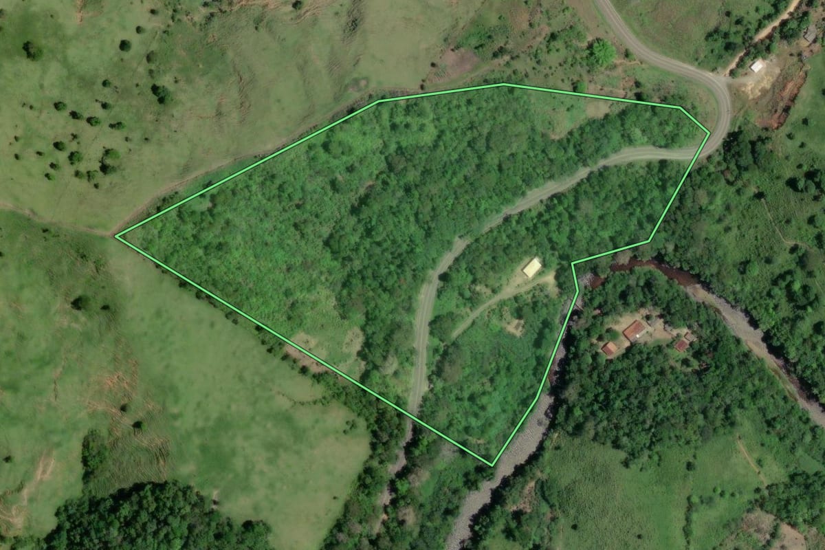 Imagem de satélite do imóvel rural em Barra do Turvo (SP), com o contorno declarado no CAR desenhado por cima.