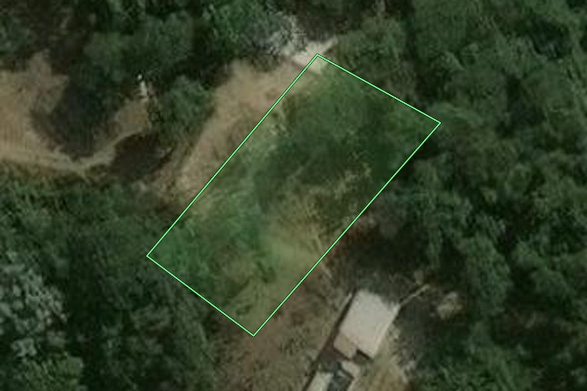 Imagem de satélite do imóvel rural em Guarulhos (SP), com o contorno declarado no CAR desenhado por cima.
