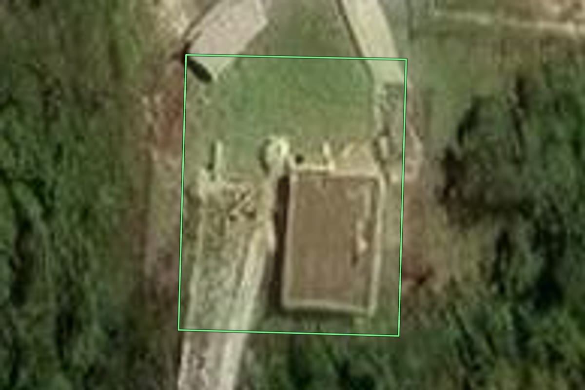 Imagem de satélite do imóvel rural em Itupeva (SP), com o contorno declarado no CAR desenhado por cima.