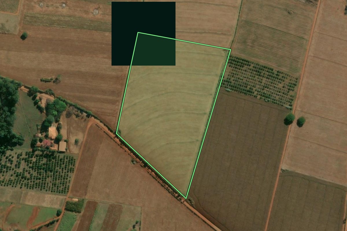Imagem de satélite do imóvel rural em Limeira (SP), com o contorno declarado no CAR desenhado por cima.